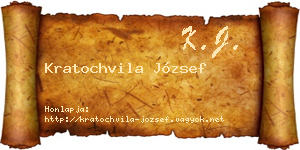 Kratochvila József névjegykártya
