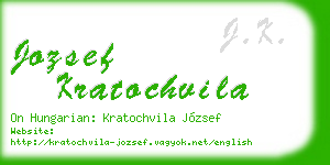 jozsef kratochvila business card