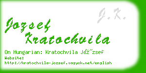 jozsef kratochvila business card